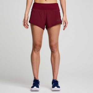 Saucony Outpace 2.5" Split Kurze Hose Damen Bordeaux | SCHWEIZ WCKED