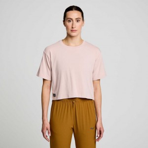 Saucony Recovery Boxy T-Shirt Damen Rosa | SCHWEIZ IRTHG