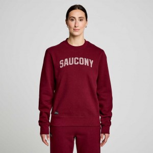 Saucony Recovery Crew Sweatshirt Damen Bordeaux | SCHWEIZ DAQRN