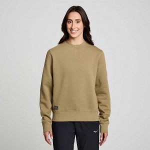 Saucony Recovery Crew Sweatshirt Damen Olivgrün | SCHWEIZ FKMNP