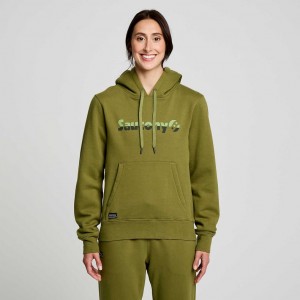 Saucony Recovery Hoodie Damen Olivgrün | SCHWEIZ WGPFD