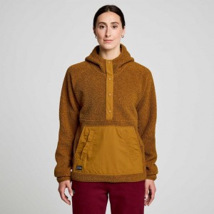 Saucony Recovery Sherpa Pullover Hoodie Damen Braun | SCHWEIZ NBDKI