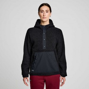 Saucony Recovery Sherpa Pullover Hoodie Damen Schwarz | SCHWEIZ BHZJF