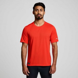 Saucony Stopwatch Kurzes Sleeve T-Shirt Herren Orange | SCHWEIZ ONVPR