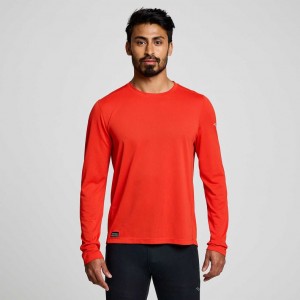 Saucony Stopwatch Long Sleeve T-Shirt Herren Rot | SCHWEIZ GUTZS