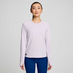 Saucony Triumph 3D Crew Sweatshirt Damen Lila | SCHWEIZ IFSLU