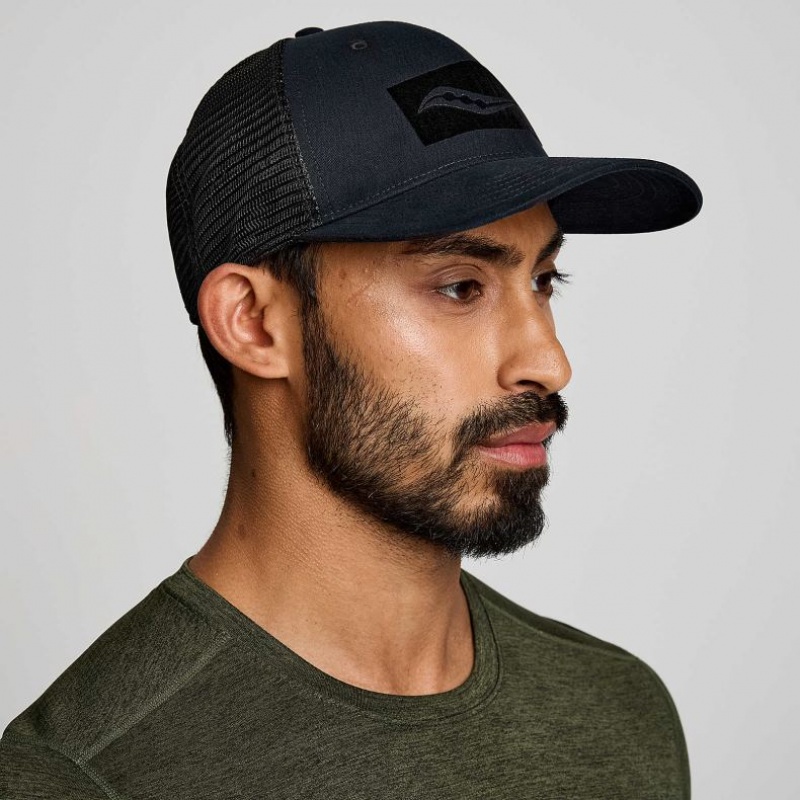 Saucony Adjustable Snap Back Trucker Hüte Herren Schwarz | SCHWEIZ YRTCJ