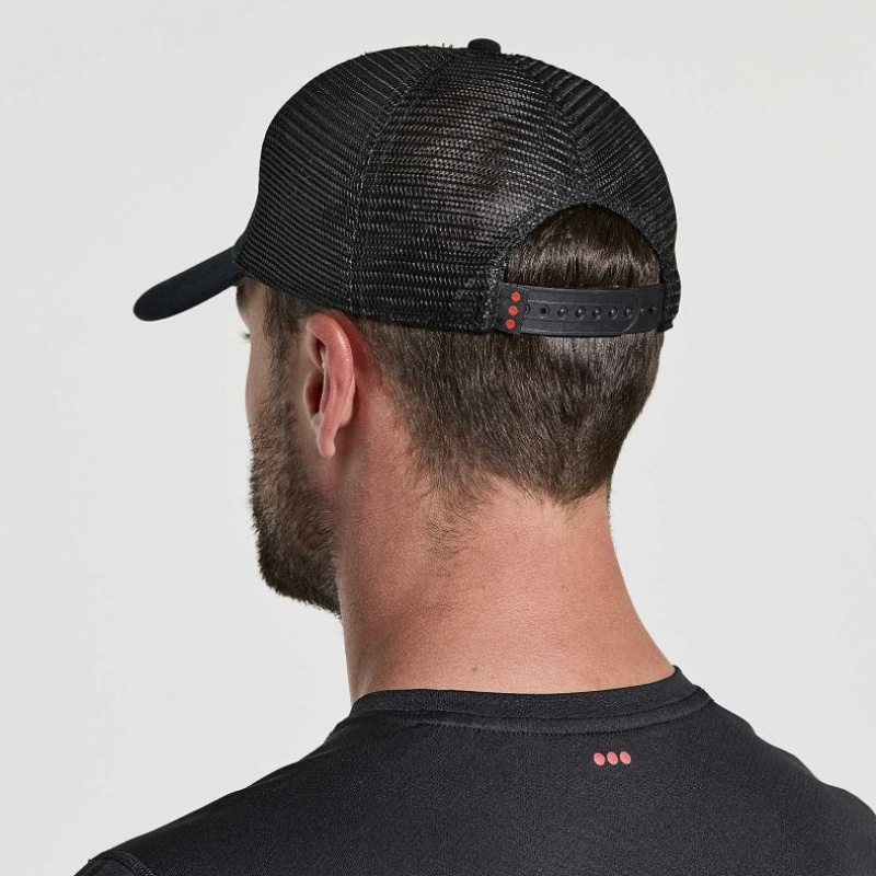 Saucony Adjustable Snap Back Trucker Hüte Herren Schwarz | SCHWEIZ AJOWZ