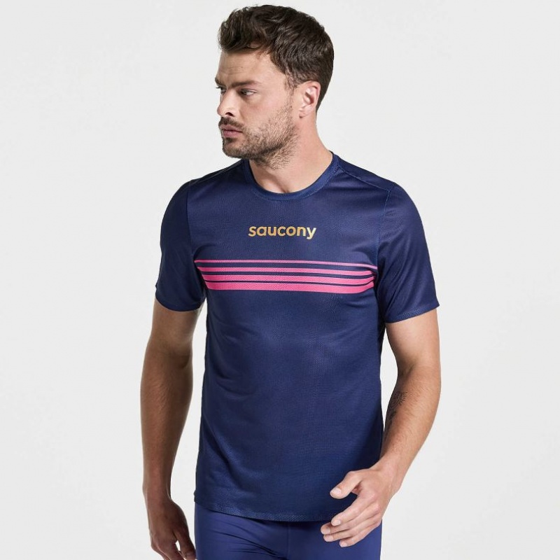 Saucony Elite Kurzes Sleeve T-Shirt Herren Navy | SCHWEIZ JAOCT