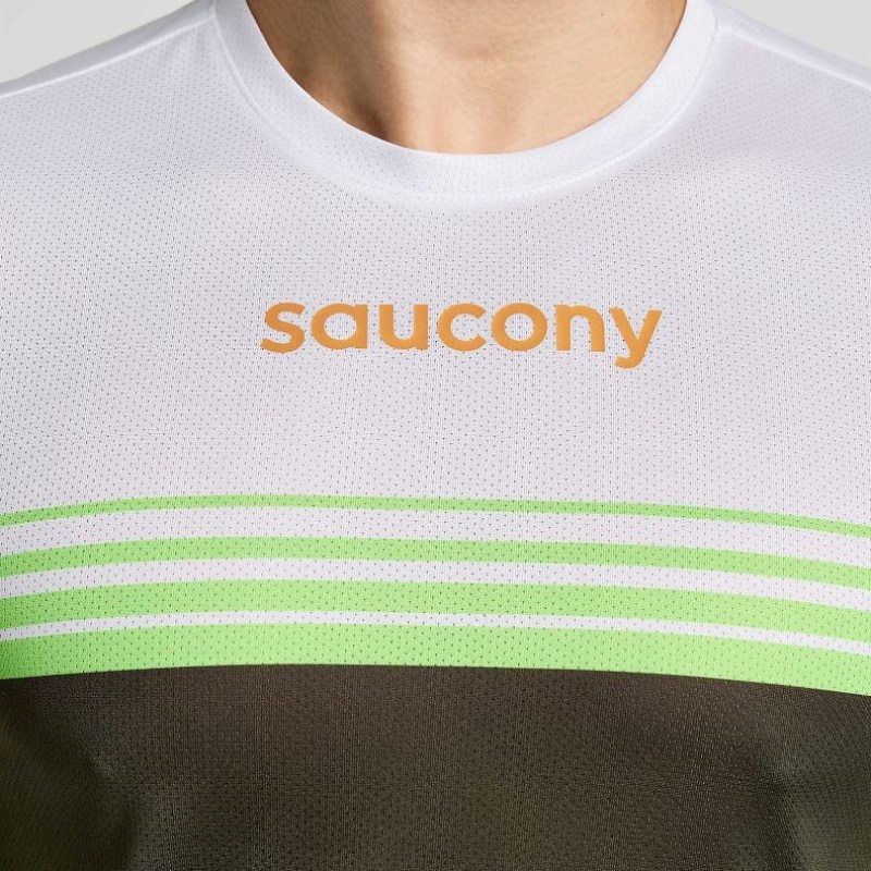 Saucony Elite Long Sleeve T-Shirt Herren Weiß Schwarz | SCHWEIZ OLJPY