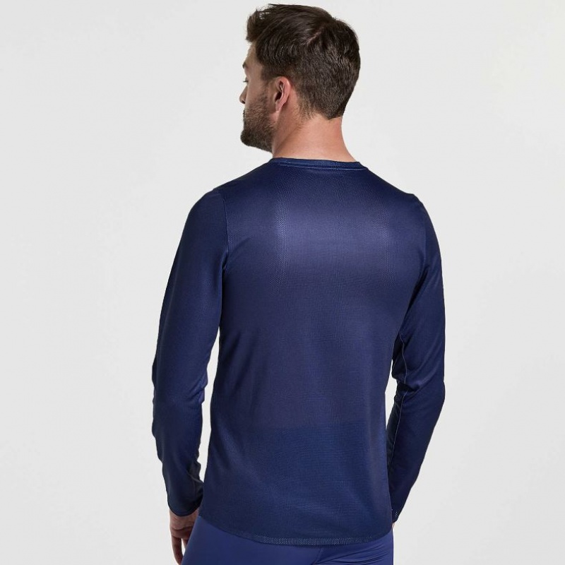 Saucony Elite Long Sleeve T-Shirt Herren Navy | SCHWEIZ HYIRJ