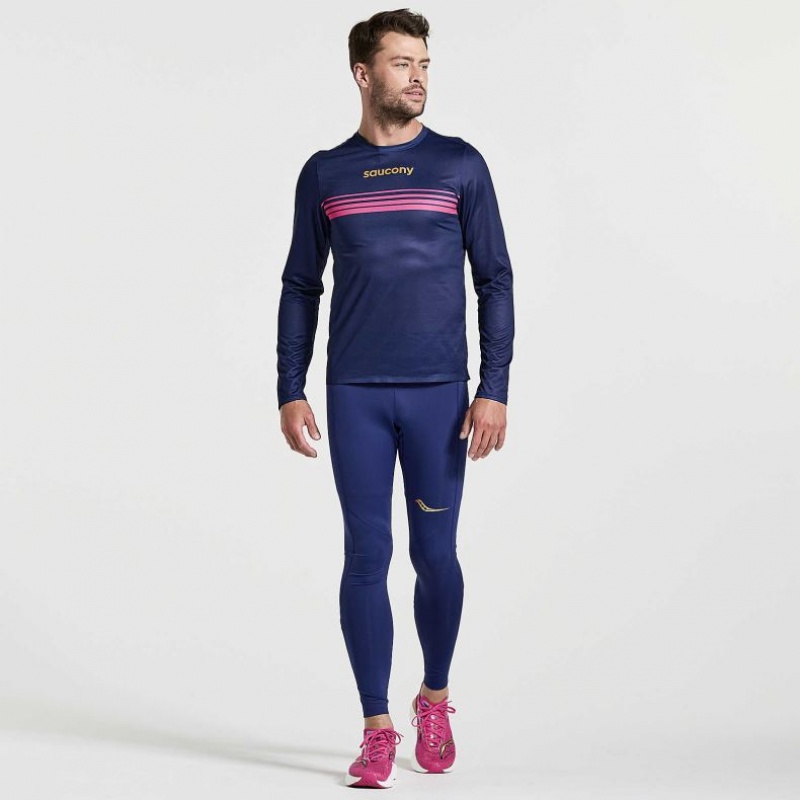 Saucony Elite Long Sleeve T-Shirt Herren Navy | SCHWEIZ HYIRJ