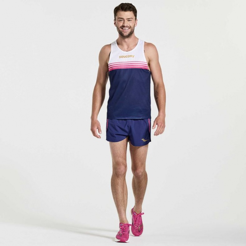 Saucony Elite Singlet Muskelshirt Herren Weiß Navy | SCHWEIZ MITCU