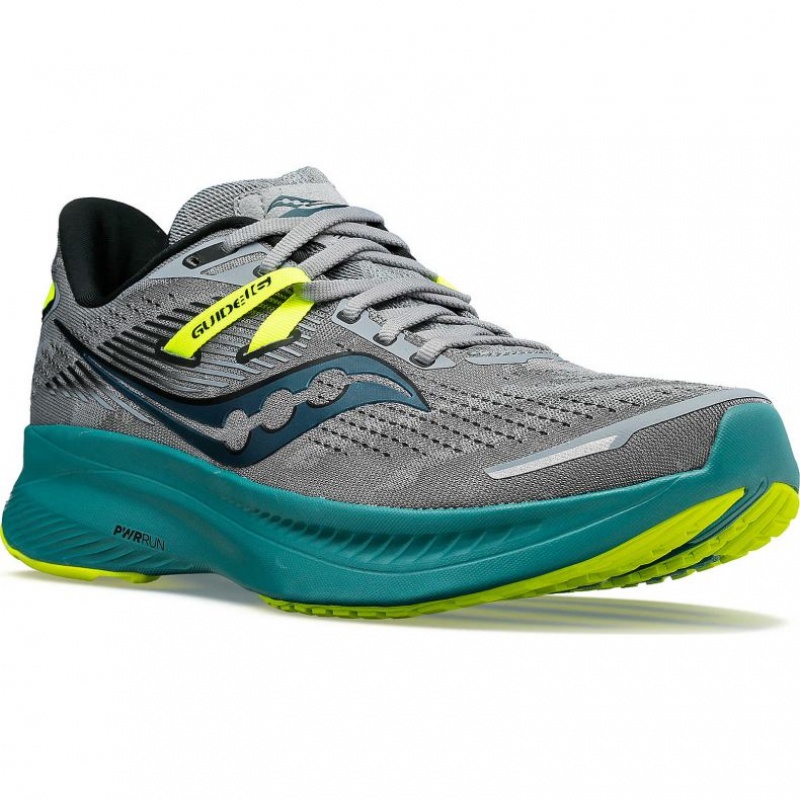 Saucony Guide 16 Laufschuhe Herren Grau Türkis | SCHWEIZ MUVXY