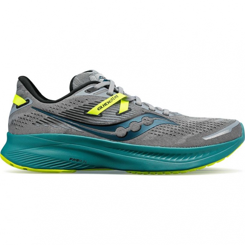 Saucony Guide 16 Laufschuhe Herren Grau Türkis | SCHWEIZ MUVXY