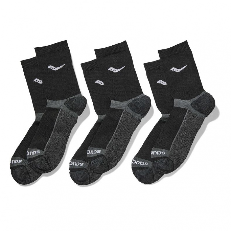 Saucony Inferno Cushion Mid 3-Pack Socken Herren Schwarz | SCHWEIZ YFRCM