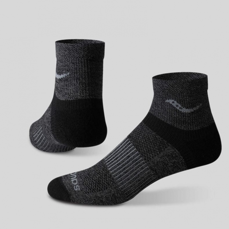 Saucony Inferno Merino Wool Blend Quarter 3-Pack Socken Herren Schwarz | SCHWEIZ KFTPU