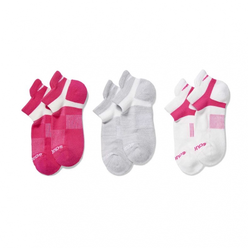 Saucony Inferno No Show Tab 3-Pack Socken Herren Rosa Grau Weiß | SCHWEIZ YVNEF