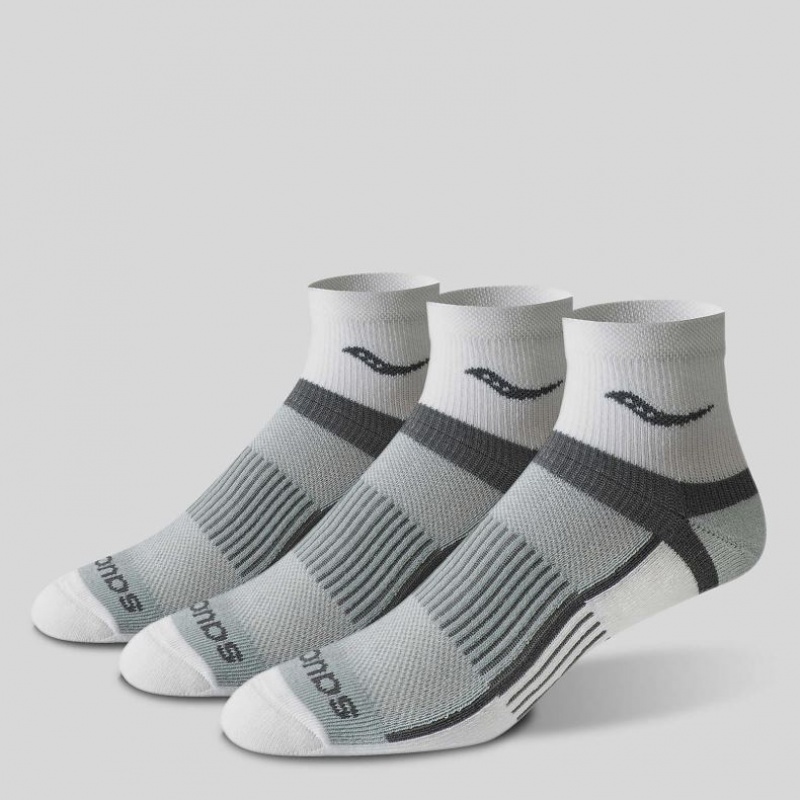 Saucony Inferno Quarter 3-Pack Socken Damen Weiß Grau | SCHWEIZ PGFIY