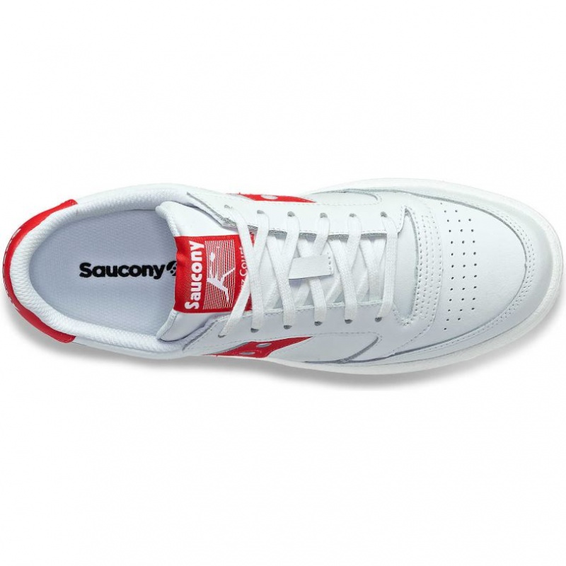 Saucony Jazz Court PU Sneaker Damen Weiß Rot | SCHWEIZ HUJEG