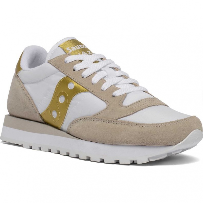 Saucony Jazz Original Sneaker Damen Weiß Beige Gold | SCHWEIZ VZDOS