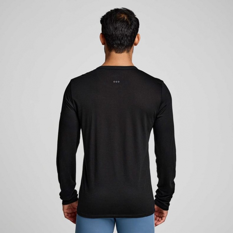 Saucony Peregrine Merino Long Sleeve T-Shirt Herren Schwarz | SCHWEIZ WTMYF