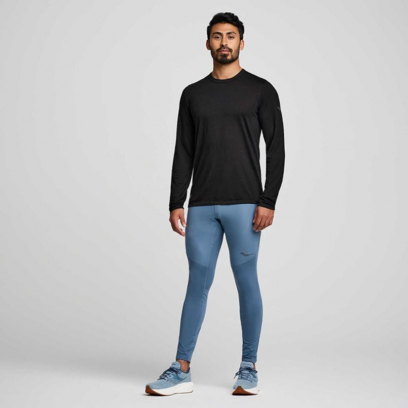 Saucony Peregrine Merino Long Sleeve T-Shirt Herren Schwarz | SCHWEIZ WTMYF