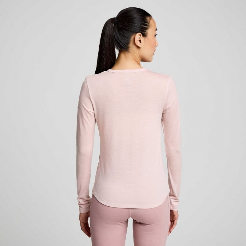 Saucony Peregrine Merino Long Sleeve T-Shirt Damen Rosa | SCHWEIZ GQUXA