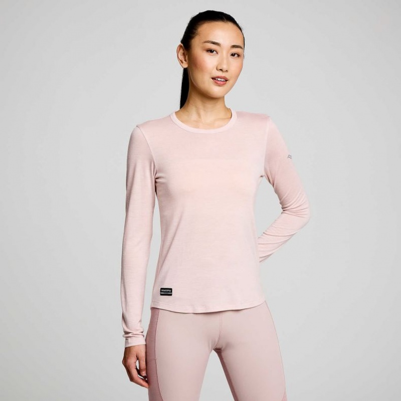 Saucony Peregrine Merino Long Sleeve T-Shirt Damen Rosa | SCHWEIZ GQUXA