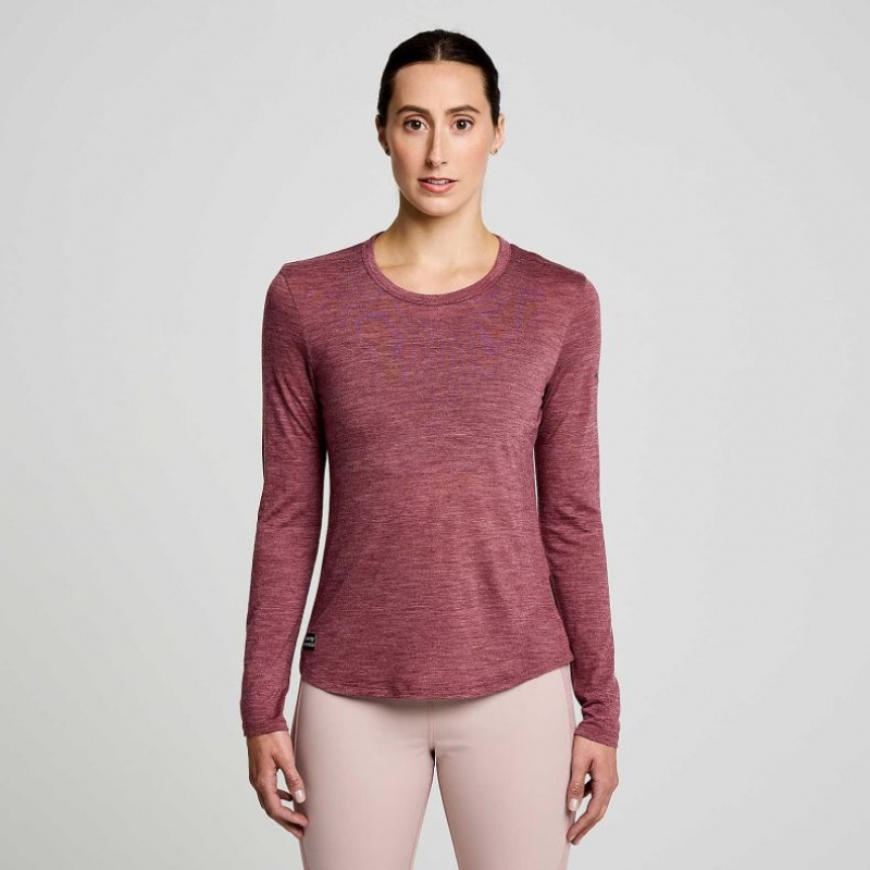 Saucony Peregrine Merino Long Sleeve T-Shirt Damen Rot | SCHWEIZ MDYTX