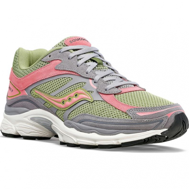 Saucony ProGrid Omni 9 Premium Sneaker Damen Grau Grün Rosa | SCHWEIZ GBCKX