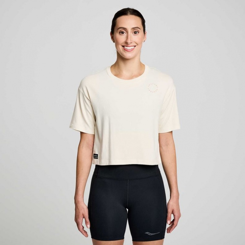 Saucony Recovery Boxy T-Shirt Damen Weiß | SCHWEIZ KPVSR