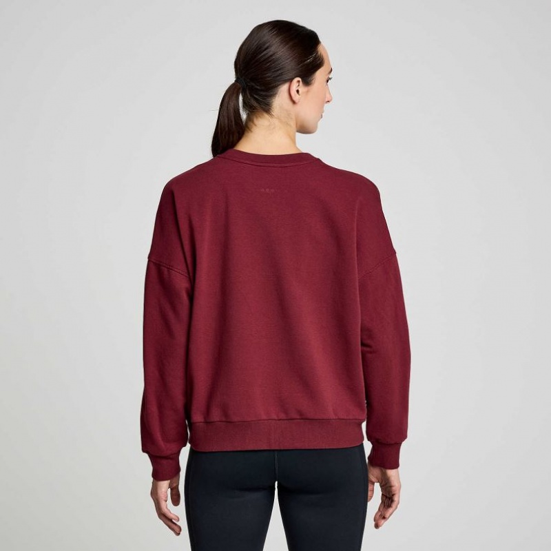 Saucony Recovery Crew Sweatshirt Damen Bordeaux | SCHWEIZ WGQBJ