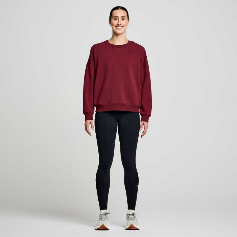 Saucony Recovery Crew Sweatshirt Damen Bordeaux | SCHWEIZ WGQBJ