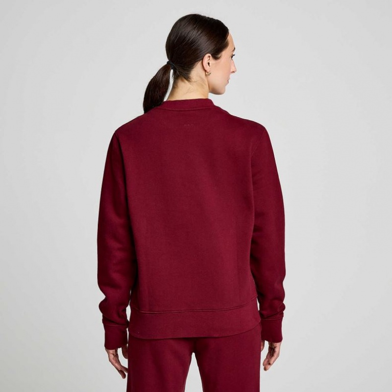 Saucony Recovery Crew Sweatshirt Damen Bordeaux | SCHWEIZ DAQRN