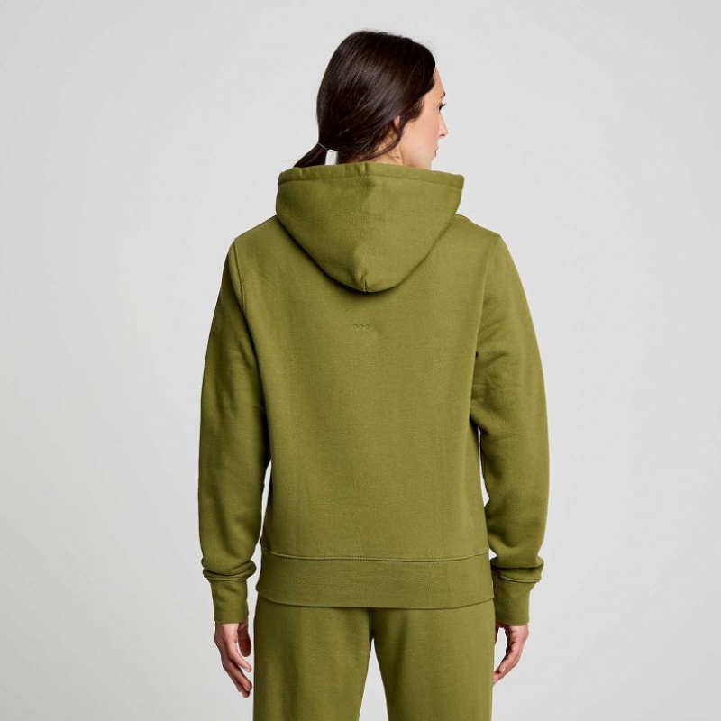 Saucony Recovery Hoodie Damen Olivgrün | SCHWEIZ WGPFD