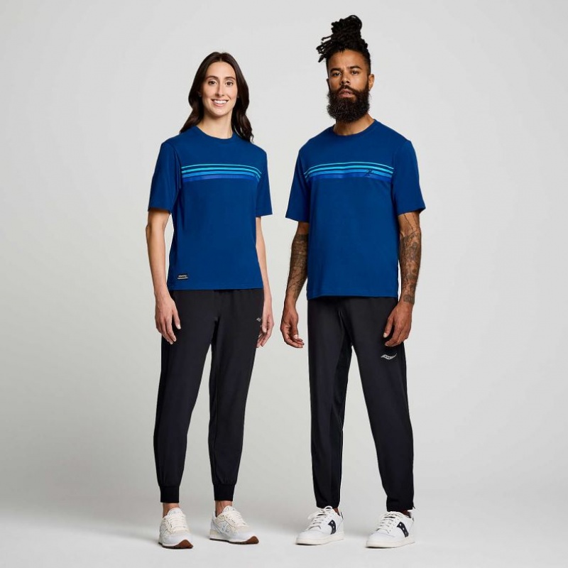 Saucony Recovery Kurzes Sleeve T-Shirt Damen Indigo | SCHWEIZ ILFXH