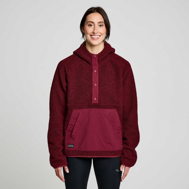 Saucony Recovery Sherpa Pullover Hoodie Damen Bordeaux | SCHWEIZ AOYFK