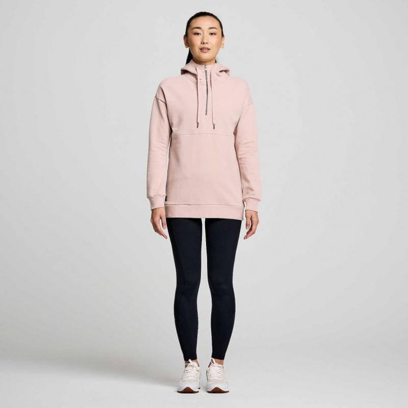 Saucony Recovery Zip Tunic Hoodie Damen Rosa | SCHWEIZ QHEPA