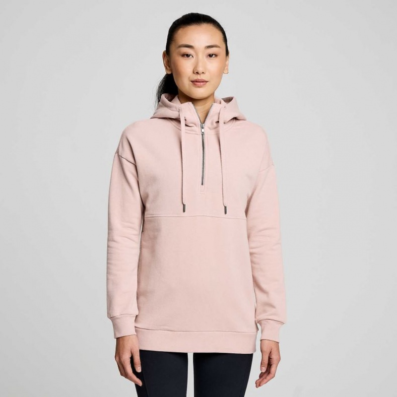 Saucony Recovery Zip Tunic Hoodie Damen Rosa | SCHWEIZ QHEPA