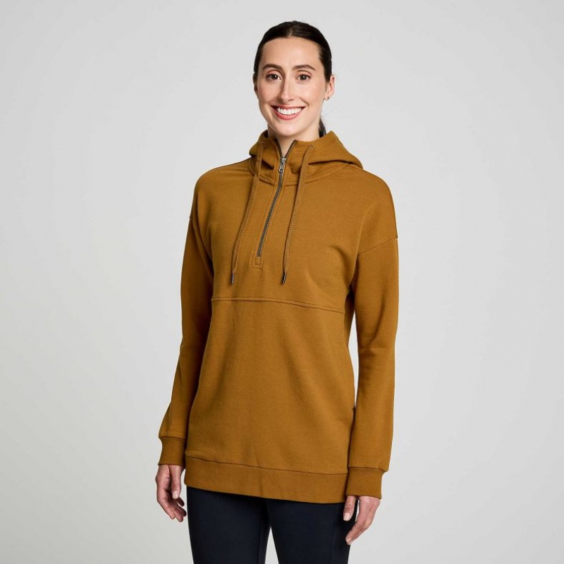 Saucony Recovery Zip Tunic Hoodie Damen Braun | SCHWEIZ VCADN