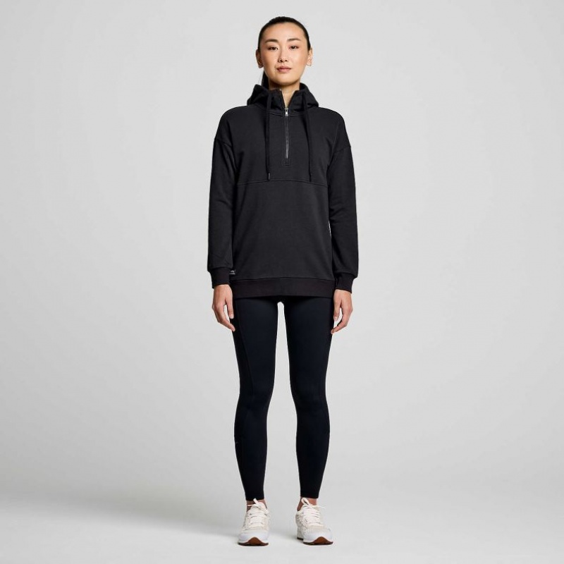 Saucony Recovery Zip Tunic Hoodie Damen Schwarz | SCHWEIZ SGEJA