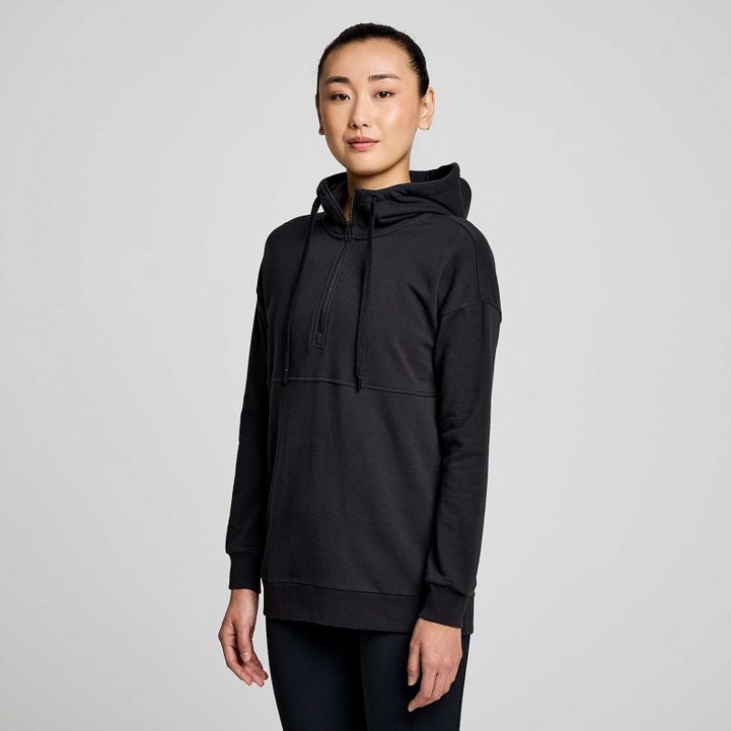 Saucony Recovery Zip Tunic Hoodie Damen Schwarz | SCHWEIZ SGEJA