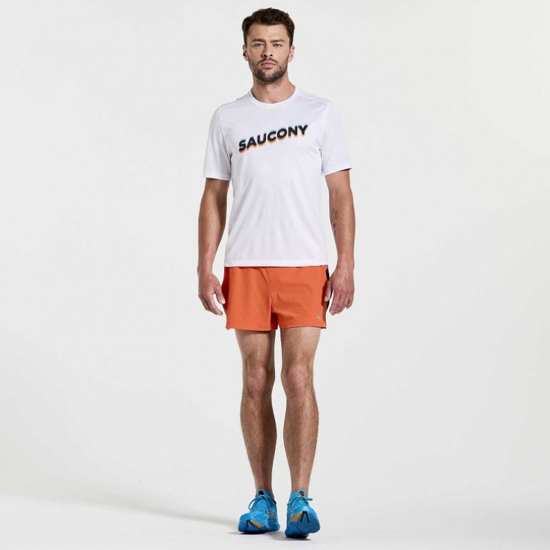 Saucony Stopwatch Graphic Kurzes Sleeve T-Shirt Herren Weiß | SCHWEIZ OAMZR