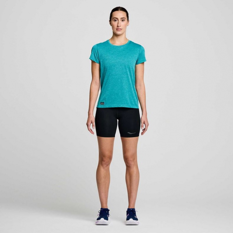 Saucony Stopwatch Kurzes Sleeve T-Shirt Damen Türkis | SCHWEIZ TQDEK