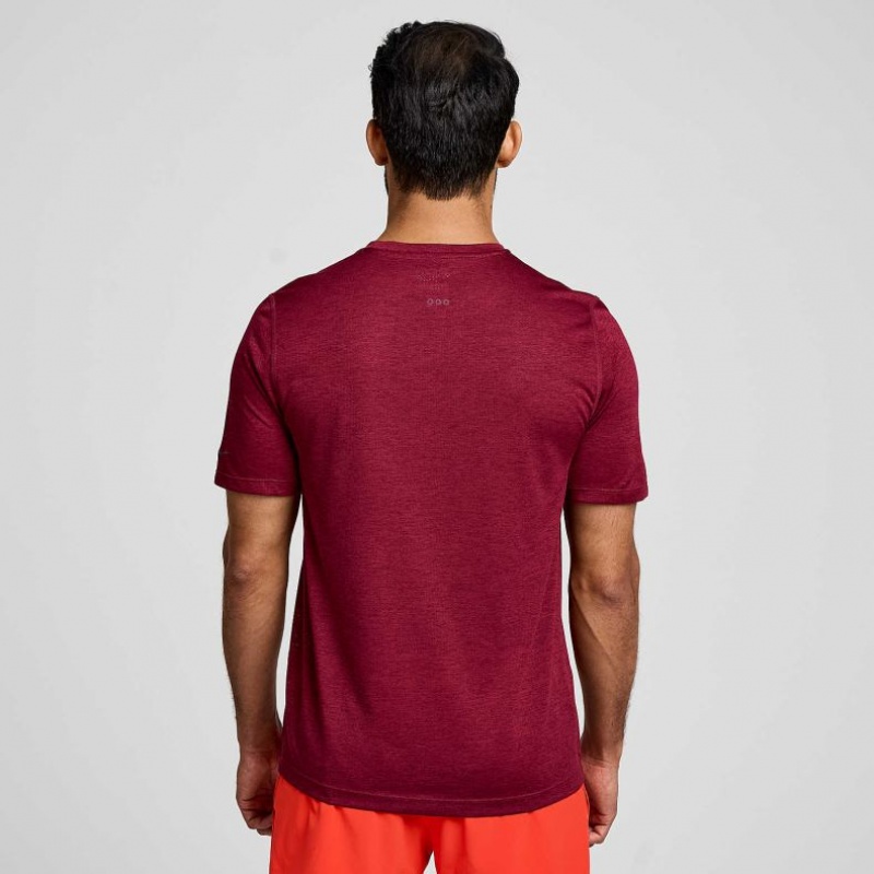 Saucony Stopwatch Kurzes Sleeve T-Shirt Herren Bordeaux | SCHWEIZ EWVUC