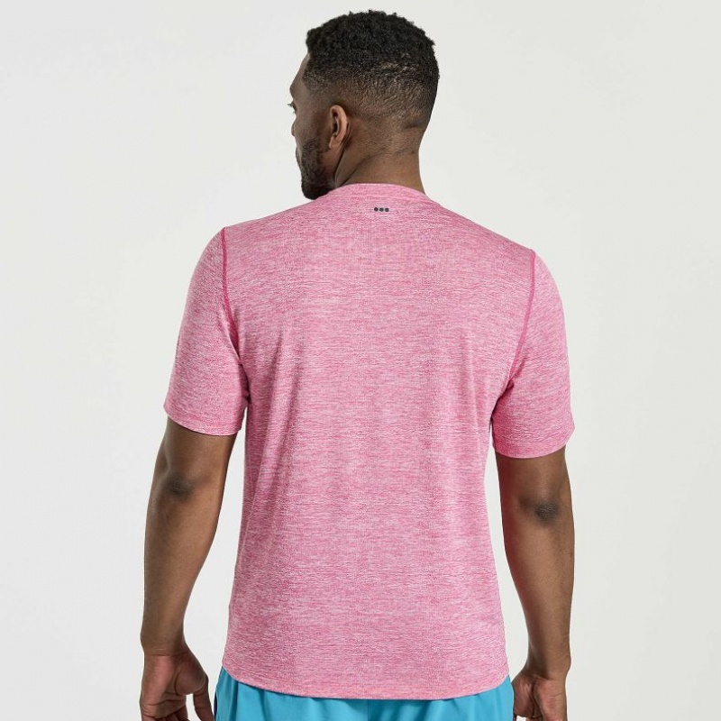 Saucony Stopwatch Kurzes Sleeve T-Shirt Herren Rosa | SCHWEIZ IAURV