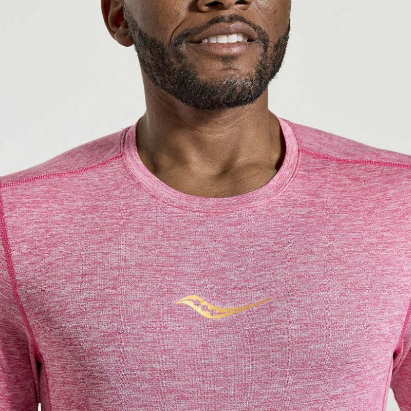 Saucony Stopwatch Kurzes Sleeve T-Shirt Herren Rosa | SCHWEIZ IAURV