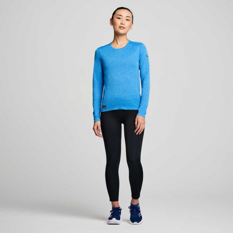 Saucony Stopwatch Long Sleeve T-Shirt Damen Blau | SCHWEIZ RYMKB