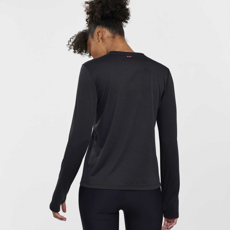 Saucony Stopwatch Long Sleeve T-Shirt Damen Schwarz | SCHWEIZ MCHWU